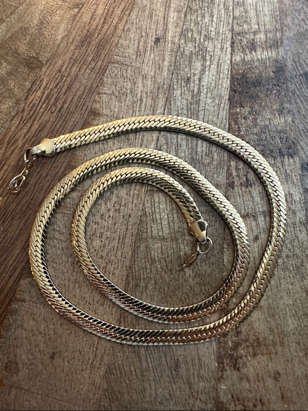 14 KT gold plated herringbone necklace